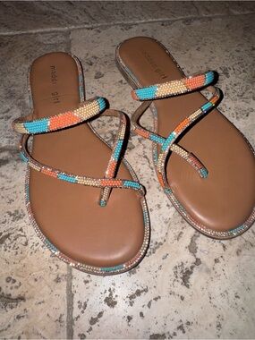 Maddi Girl Beaded Strappy Sandal - Multicolor